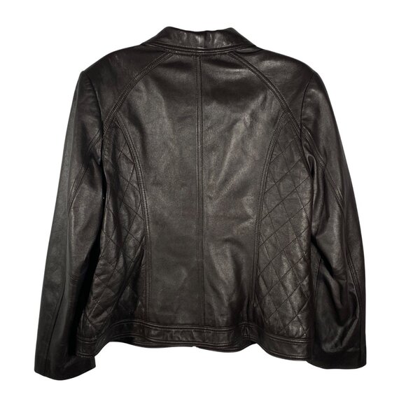 Pendleton Leather Jacket buttery soft XL dark chocolate brown Quilted Design Zip - Picture 3 of 10